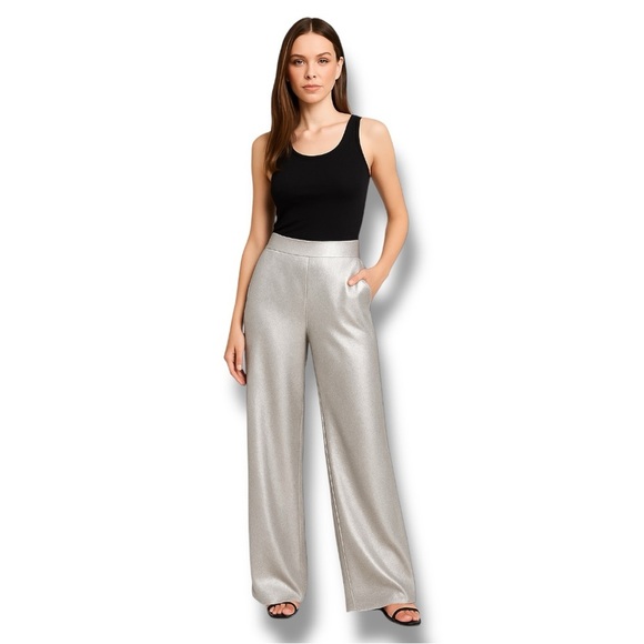 Zara Pants - ✨Zara Foil Silver Pants✨ | Size Small | New Without Tags